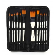  طقم 12 فرشة عالية الجودة بشنطة قماش سحاب